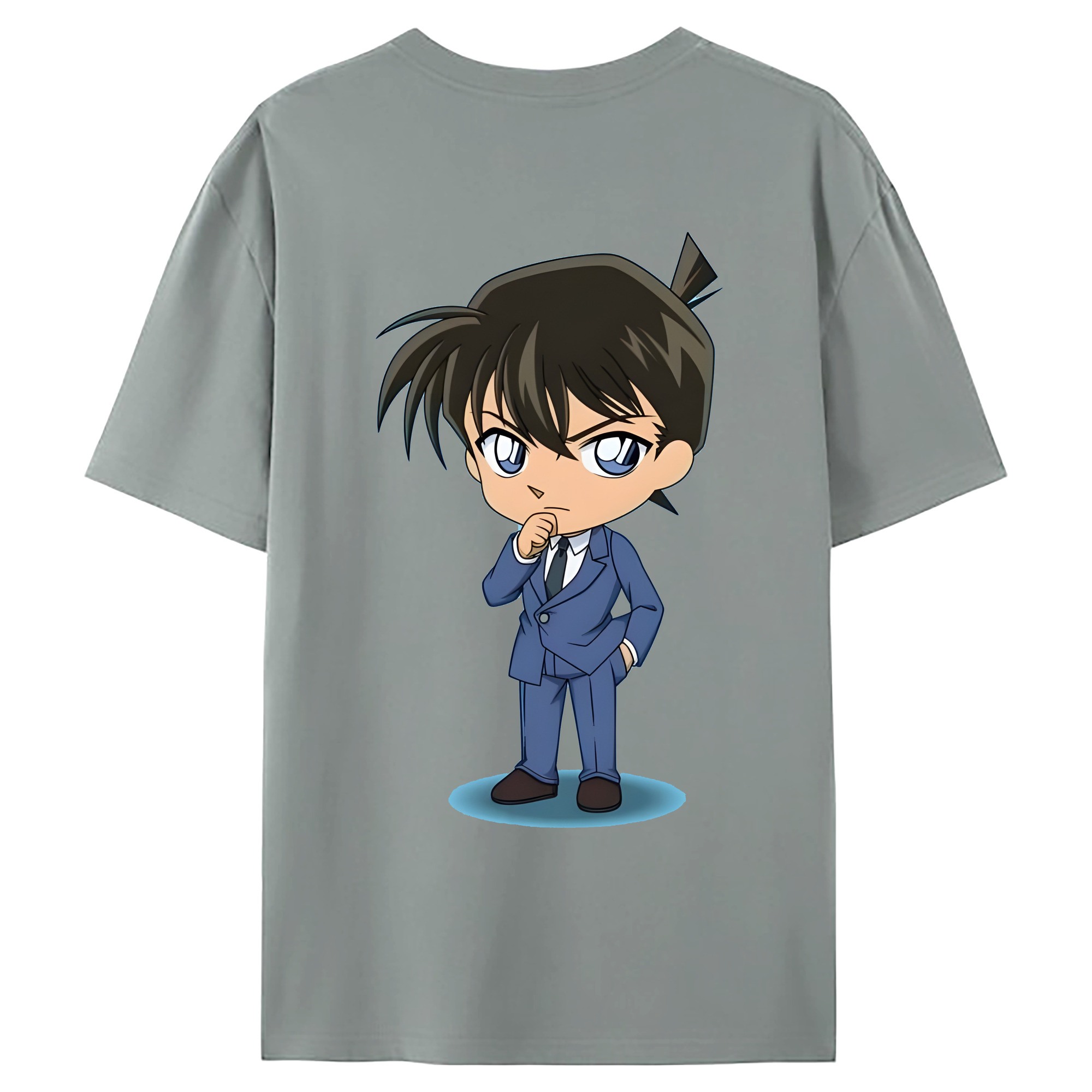 （画像用） 名探偵コナン 江戸川 コナン Detective Conan Conan Edogawa 綿100％ メンズ半袖Tシャツ（バックプリント） 通気性